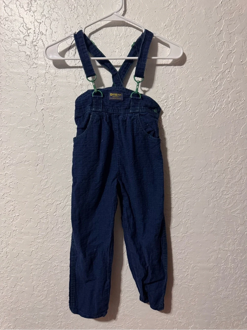 Vintage Osh Kosh B’Gosh Kids Overalls Lightweight Navy Chambray Denim Material